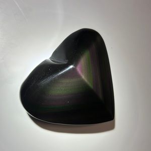 Rainbow Black Obsidian Healing Crystal 3.25”wide (7.3 oz)